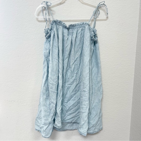 Show Me Your MuMu Angel Mini Dress Denim Chambray Size Large - Picture 4 of 6